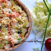 recette Quiche aux poireaux et saumon