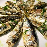 recette Sardines grillées, vinaigrette citron coriandre...