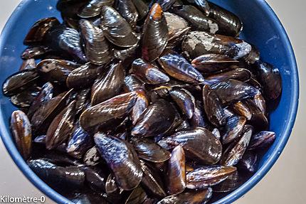 Photo de recette de moules de Kilomètre-0, blog de cuisine réalisée à partir de produits locaux et issus de circuits courts