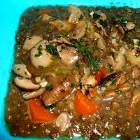 recette SOUPE AUX LENTILLES ET CHAMPIGNONS