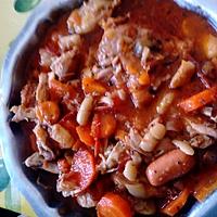 recette poulet  façon  cassoulet    aux  plaisirs gourmands de joyce