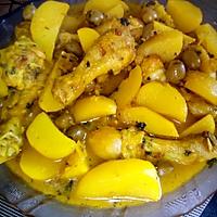 recette Tajine de poulet aux olives et ses pommes de terre