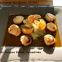 recette Noix de St. Jacques Endives Caramélisées au jus de Clémentine