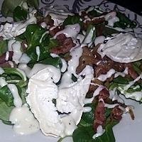 recette Salade chèvre lardons sauce parmesan