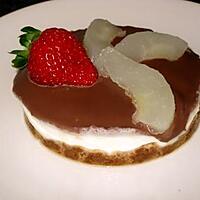 recette Bavarois de poires en robe chocolat sur biscuits