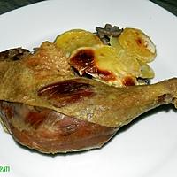 recette Cuisse de canard et son gratin dauphinois aux champignons