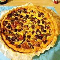 recette QUICHE MERGUEZ  POIVRONS GRILLES