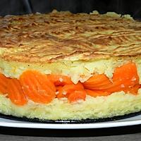 recette Gâteau de pomme de terre fourré aux rondelles de carottes