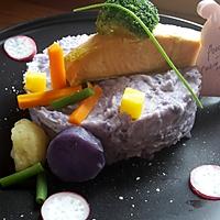 recette Saumon sur écrasé de vitelotte au mascarpone