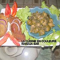 recette Cuisses de poulet panées/choux de BRUXELLES sautés