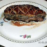 recette Filet de magret de canard farci aux champignons