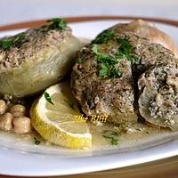 recette ARTICHAUTS FARCIS A LA MIE (MARKA KARNOUN MAHCHI BEL BEBA)