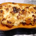 recette Courge butternut farcie au poulet, tomates séchées et sauce curry (thermomix ou pas)