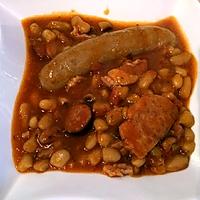 recette HARICOTS BLANCS  A LA TOMATE ET SAUCISSES à la COCOTTE MINUTE