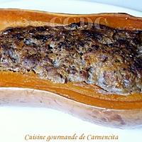 recette Butternut farcie viande et marrons