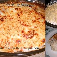 recette GRATIN DE CHOU FLEUR AU JAMBON