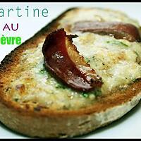 recette Tartine au chèvre et magret fumé