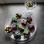 recette "  Jeu de  421  ancien   "       Dés  de brownies  aux marshmallows et smarties