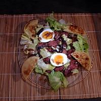 recette Salade de gésiers et foies à l'oignon rouge  ...... sauce vinaigrette balsamique