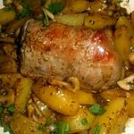 recette Roti de veau aux champignons et pommes de terre