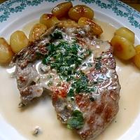 recette COTE DE PORC AU GORGONZOLA
