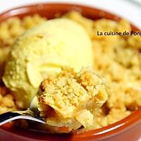 recette Crumble pommes et sa boule de glace vanille