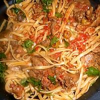 recette Linguines aux foies de volaille