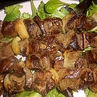 recette Brochettes de foie ,coeur, rognon de boeuf