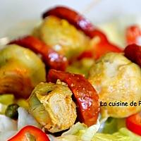 recette Brochettes de chorizo et artichaut