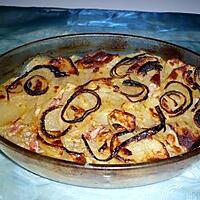 recette Gratin pommes de terre/ jambon/lardons/oignons