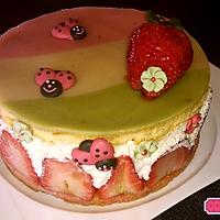 recette Fraisier au mascarpone et sirop de coquelicot