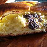 recette Brioche coeur creme patissiere fleur d oranger -pépites chocolat