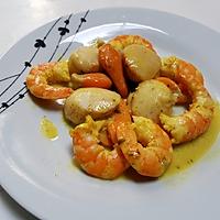 recette Saint Jacques et crevettes à l'orientale