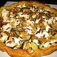 recette Tarte courgettes-chevre-pignons de pin