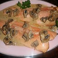 recette Filet de truite sauce creme aux champignons