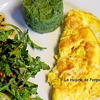 recette Salade de pissenlits, omelette et purée à la spiruline