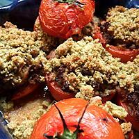 recette Divines tomates farcies gratinées de crumble aux saveurs de pesto