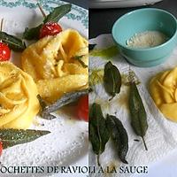 recette BROCHETTES DE RAVIOLI "ciambellone" A LA SAUGE