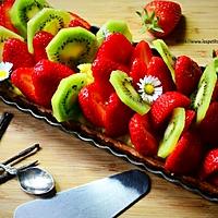 recette Tarte fraises kiwi sur crème pâtissière très vanillée