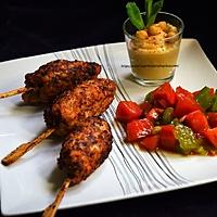 recette Keftas de poulet à la menthe, tartare de deux tomates et houmous maison