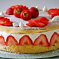 recette Fraisier au sirop de fraise-basilic et liqueur de basilic, sans beurre