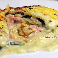 recette Galette gratinée aux champignons et lardons