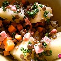 recette Salade de lentilles,  lardons et carottes