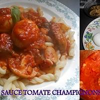 recette OEUFS DURS SAUCE TOMATE CHAMPIGNONS