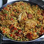 recette Paella catalane  (poulet chorizo)