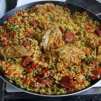 recette Paella catalane  (poulet chorizo)