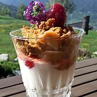 recette Trifle rhubarbe et fraise, éclats de speculos
