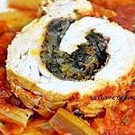 recette Filet de dinde farci aux pissenlits et crème de tomate