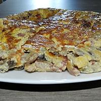 recette Omelette aux champignons et lardons