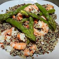 recette Quinoa aux scampis et asperges vertes